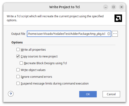 Write TCL