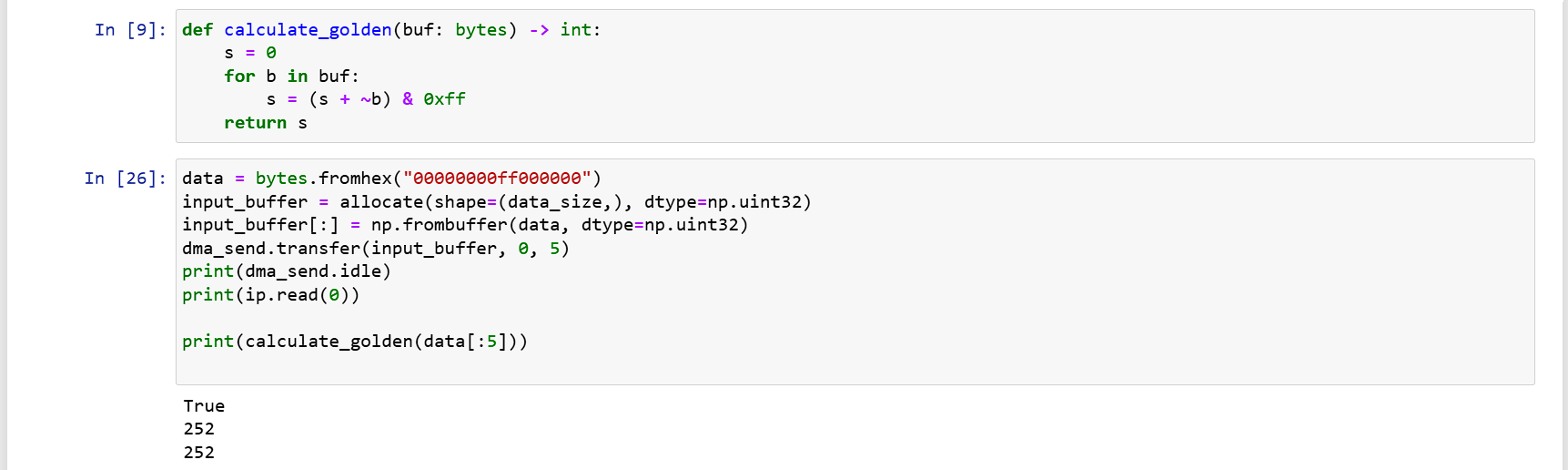 Copy bytes to buffer